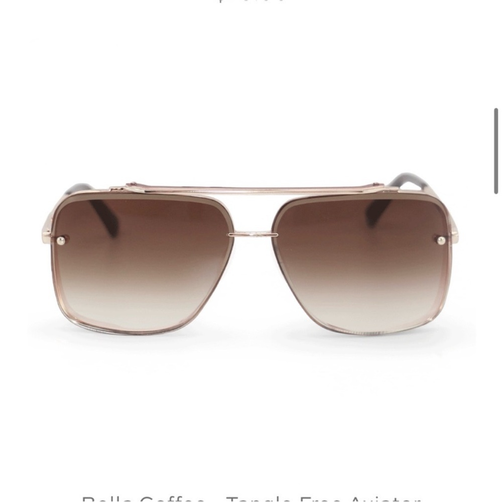 Topfoxx Bella- Coffee Aviator Sunglasses with Gradient Lenses